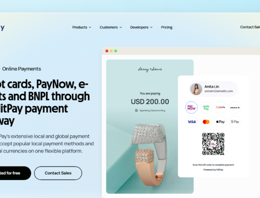 HitPay官网支付网关产品示意（金额及二维码仅展示）